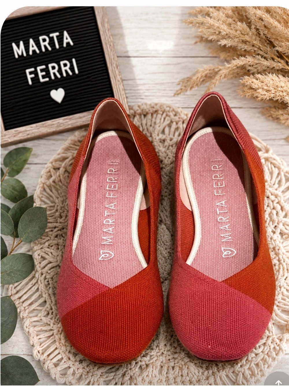 Rothys x Marta Ferri Size 9.5 Two Tone Knit Ballet Flats Slip on Shoes